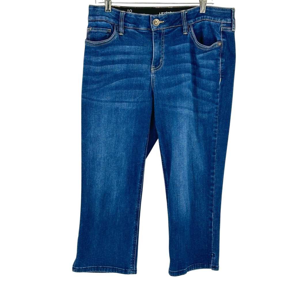 Liz Claiborne Womens‎ Classic Slim Leg Crop Jeans Blue Comfort Waist SZ 10